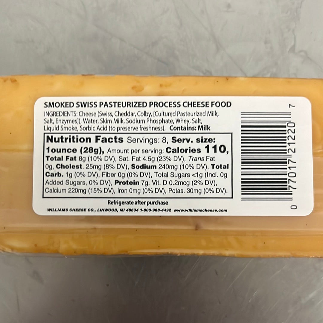 8oz Smoked Swiss Cheese Block Brewer Livestock
