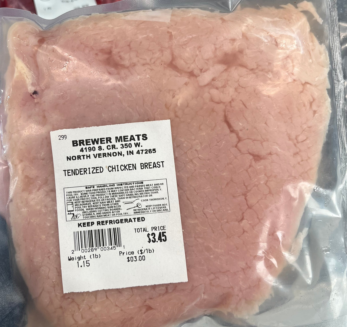 Approx 1 Tenderized Chicken Breast 3.50/lb Brewer Livestock