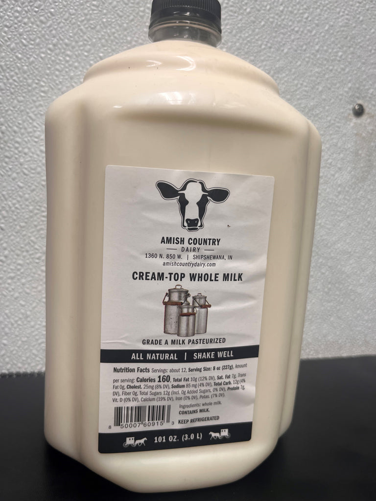 3 Liter Amish Country Cream Top Whole Milk