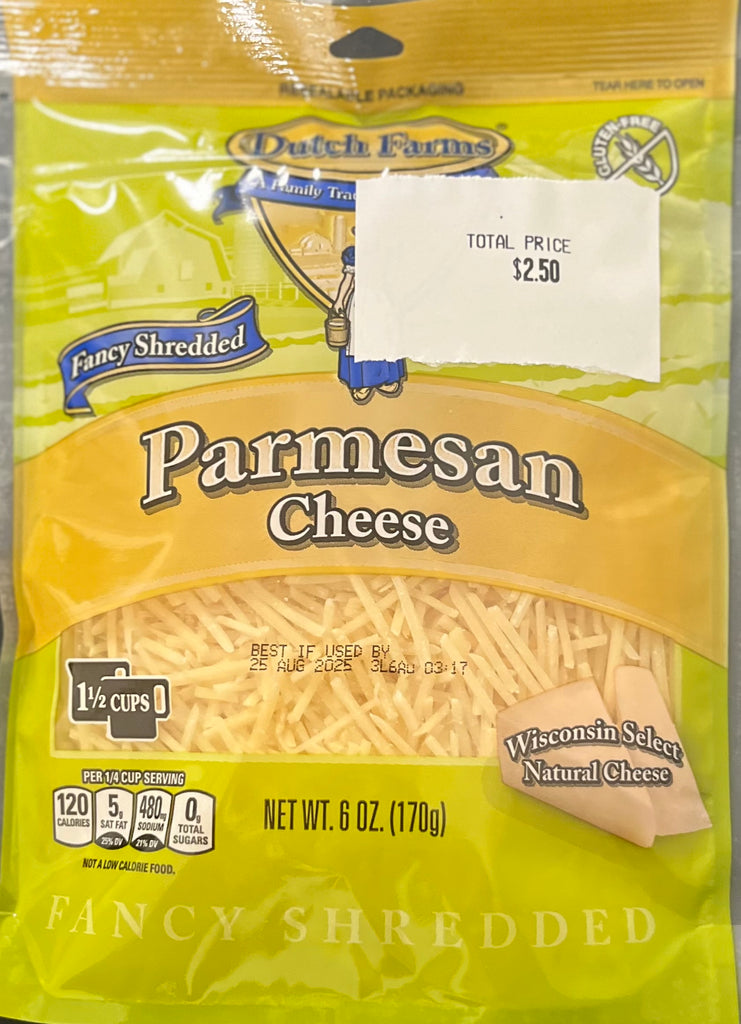 6oz Parmesean Shredded Cheese