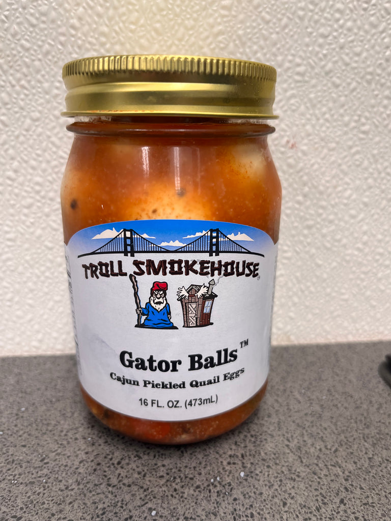 16oz Cajun Pickled Quail Eggs (Gator Balls)