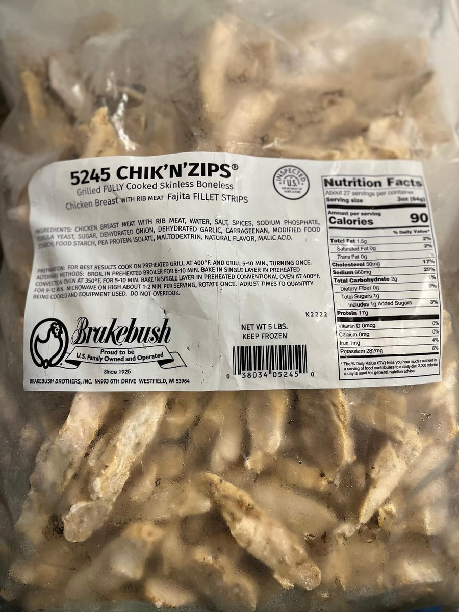 5 Chik'n'Zips Fajita Filet Strips Brewer Livestock