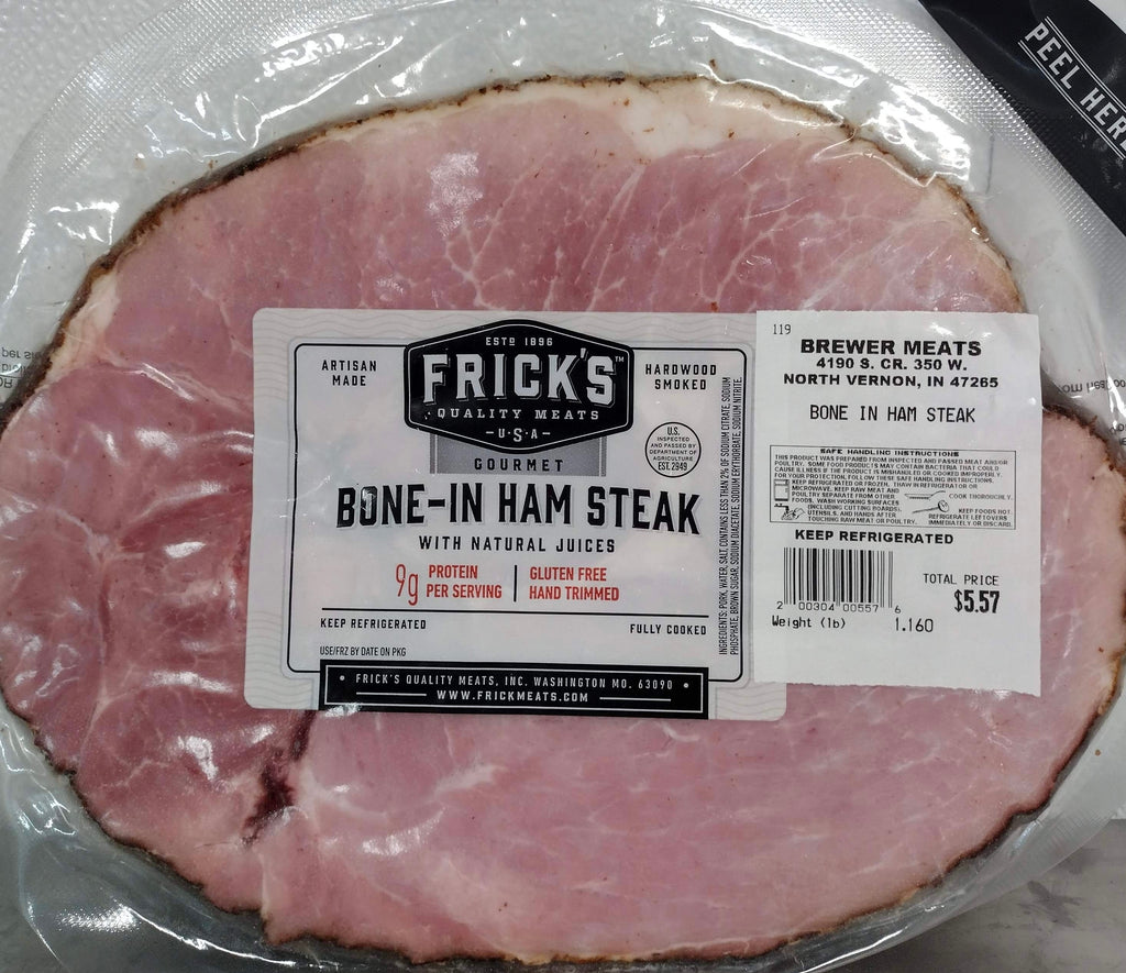 1# Fricks Bone In Ham Steak - $5.50/lb